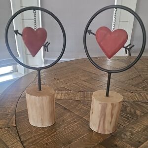 Rustic Heart Sculpture with Stand